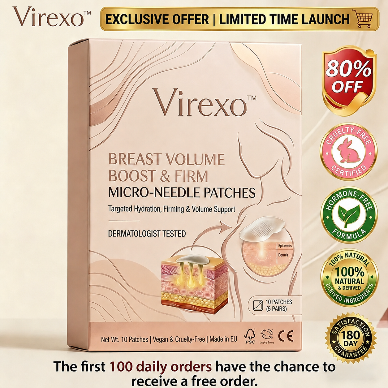 💥Virexo™ 💥Targeted Breast Enhancement Advanced Nano Microneedle Patch💥💥💥