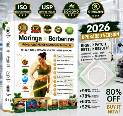 Pryxo™ Moringa · Berberine × NAD+ 10-in-1 Advanced Nano Microneedle Patch 𝑬𝒗𝒐𝒍𝒖𝒕𝒊𝒐𝒏 𝑽𝟐